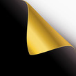 black paper corner with golden page curl