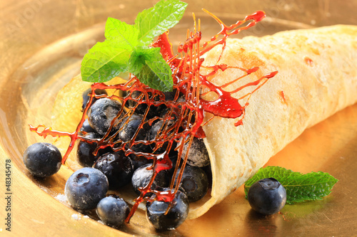 Photo: Crepe with fresh blueberries Crepe with fresh blueberries