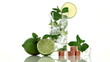 Pouring soda in mojito