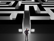 Businessman in front of a huge maze
