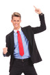 businessman  with his arms widened winning