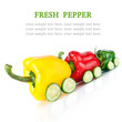 Photo: Train made of various sweet pepper vegetables and cucumbers Train made of various sweet pepper vegetables and cucumbers