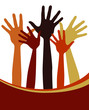 Hand design with copy space vector.
