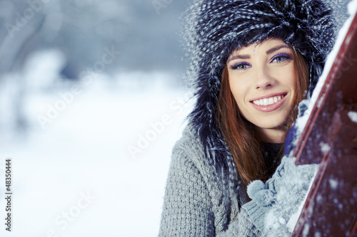 Photo: woman in winter park woman in winter park