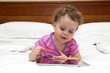 baby with touch pad