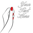 A pop art style womans hand with space for text