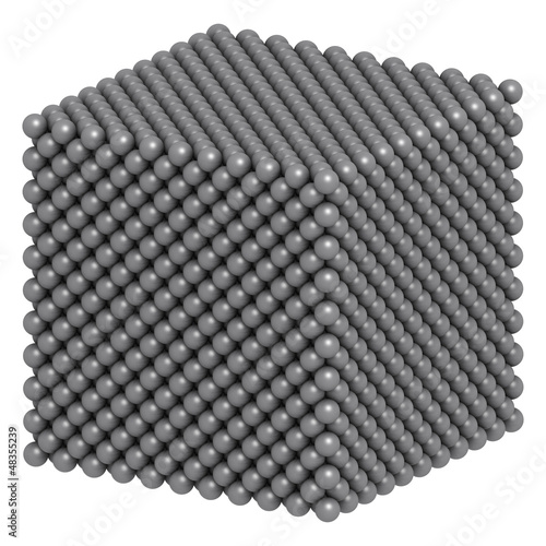 Illustration: Silver metal (Ag), crystal structure. Silver metal (Ag), crystal structure.