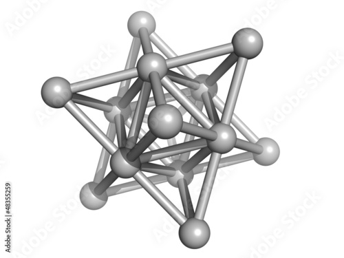 Illustration: Silver metal (Ag), crystal structure. Silver metal (Ag), crystal structure.
