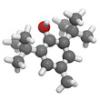 Butylated hydroxytoluene (BHT) molecule, chemical structure.