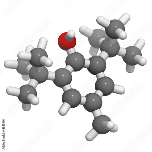 Illustration: Butylated hydroxytoluene (BHT) molecule, chemical structure. Butylated hydroxytoluene (BHT) molecule, chemical structure.