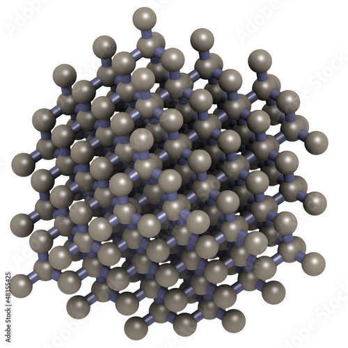 Illustration: Diamond crystal structure. Diamond crystal structure.