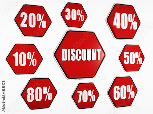 Illustration: discount and percentages buttons discount and percentages buttons