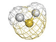 Hydrogen sulfide (H2S) molecule, chemical structure. H2S is a to