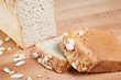 Fresh baked loaf of gluten free almond bread