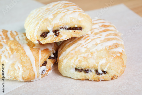 Photo: Chocolate croissants with icing Chocolate croissants with icing