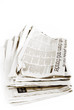 stack of newspapers isolated
