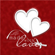 Valentine's Day Card.beautiful red background with frame-heart