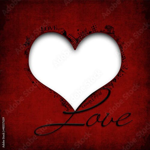 Illustration: Happy Valentines Day. Grunge background with heart Happy Valentines Day. Grunge background with heart