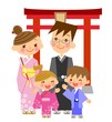 初詣　家族