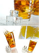 Collage of ice tea on white background