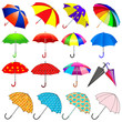 Illustration: set of umbrellas from the rain set of umbrellas from the rain