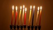 Brightly Lit Hanukkah Candles