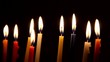 Brightly Lit Hanukkah Candles
