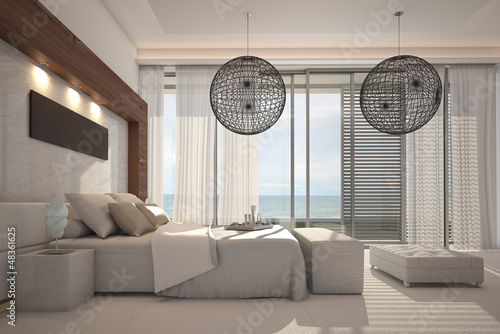 Illustration: Extravagant Exclusive Design Bedroom with sea view Extravagant Exclusive Design Bedroom with sea view