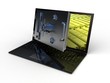 Safe laptop on white background