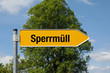 Pfeil mit Baum SPERRMÜLL