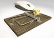 Illustration: Moustrap And Mouse With Pixel Cheese Moustrap And Mouse With Pixel Cheese