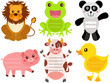A Vector Set of Cute Animal Icons / Tag / Label