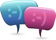 Personnages bulle en conversation homme femme