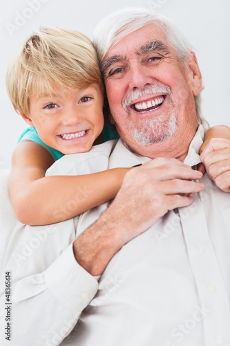 Photo: Portrait of grandfather and grandson Portrait of grandfather and grandson