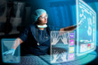 Photo: Doctor with screens Doctor with screens