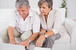 Old couple using a laptop