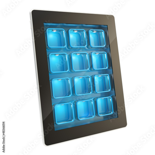 Illustration: Tablet pad electronic device with app cells Tablet pad electronic device with app cells