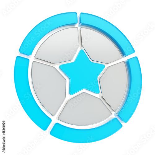 Illustration: Five sector star emblem diagram isolated Five sector star emblem diagram isolated