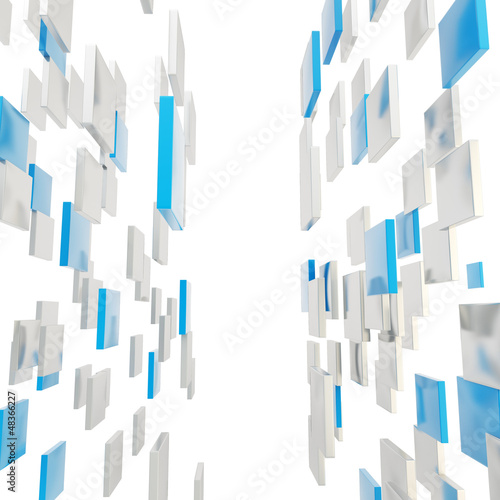 Illustration: Abstract background made of glossy square plates Abstract background made of glossy square plates
