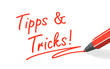 Illustration: Stift- & Schriftserie: Tipps und Tricks! rot Stift- & Schriftserie: Tipps und Tricks! rot