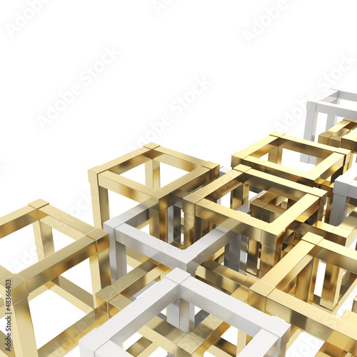 Illustration: Abstract background made of cube fragments Abstract background made of cube fragments
