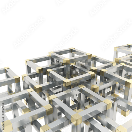 Illustration: Abstract background made of cube fragments Abstract background made of cube fragments