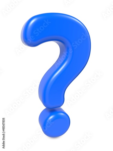 Illustration: Blue Question Mark , Isolated on White. Blue Question Mark , Isolated on White.