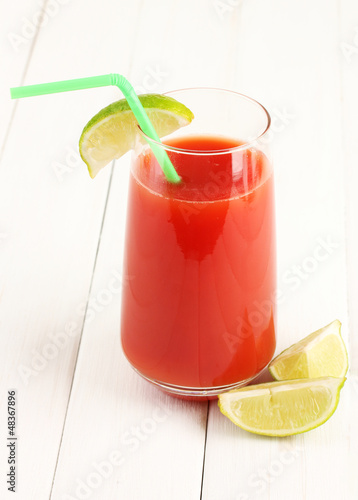 Photo: Bloody Mary cocktail on white background Bloody Mary cocktail on white background