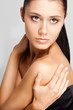 beautiful woman face with clear skin
