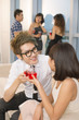 Couple at party