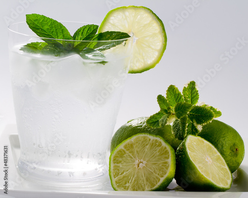 Photo: Limes, refreshing drink with ice Limes, refreshing drink with ice