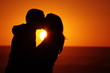 loving couple beach sunset