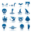 Mysterious and horror icon set