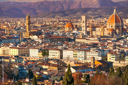 Photo: Florence, view of Duomo and Giotto's bell tower. Florence, view of Duomo and Giotto's bell tower.